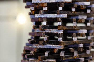 Wood blocks stack game, background concept