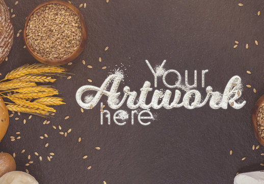 Message in Flour Mockup