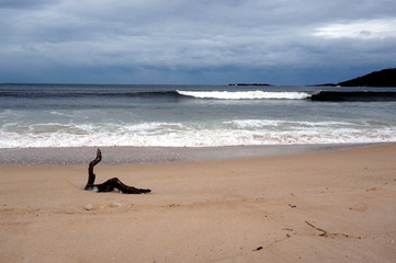 Fingal Bay on a rainy day