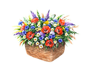 Basket with Wildflowers