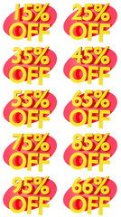 percentage signs promotion offer for sales discount 3D illustration