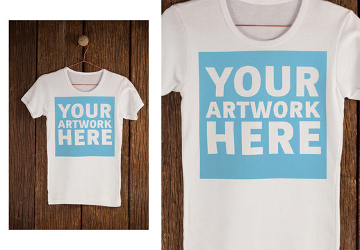 T-Shirt Hanging on Wall Mockup 1