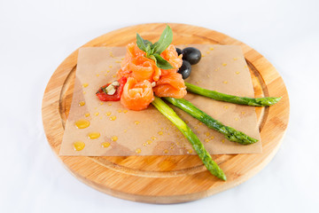 salmon asparagus olives