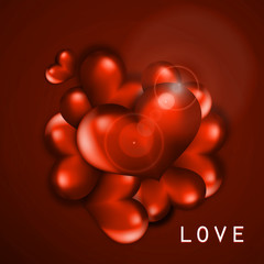 Fototapeta premium The heart of the concept of Valentine s Day. Vector card.