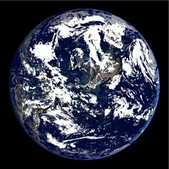 Earth in space vector. Planet earth with clouds. NASA Earth. Elements of this vector furnished by NASA