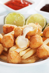 Breaded mozzarella cheese