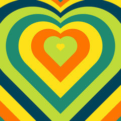 Vector blended colorful hearts.