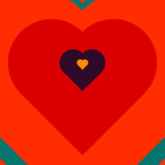 Vector blended colorful hearts.