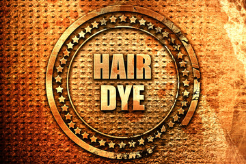 hair dye, 3D rendering, text on metal