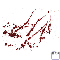Blood splatter or stain splashed with red ink isolated on white