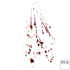 vector illustration of blood splatter, isolated on white backgro
