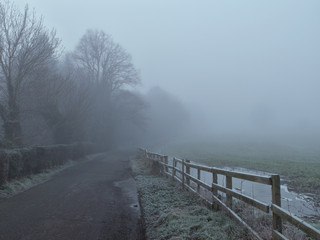 Fototapeta na wymiar foggy countryside in Northern Ireland