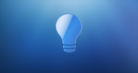 Bulb Blue 3d Icon