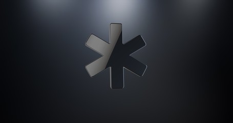 Asterisk Black 3d Icon
