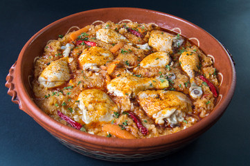 sour cabbage and chicken meal in a bowl