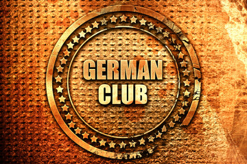 german club, 3D rendering, text on metal