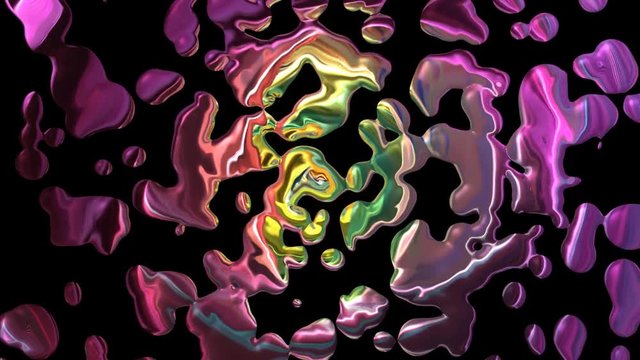 abstract moving multicolored bubbles to spread liquid paint
