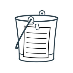 Bucket List cartoon concept with blank page
