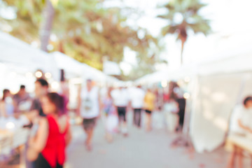 abstract blur day market booth for background