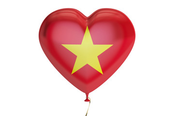 Fototapeta premium balloon with Vietnam flag in the shape of heart, 3D rendering