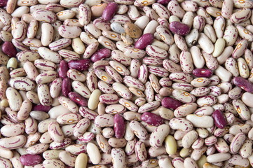 Colorful Borlotti beans background pattern