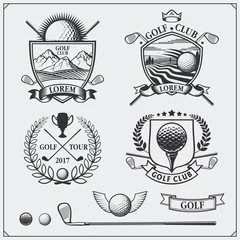 Foto op Canvas Set of vintage golf labels, badges, emblems and design elements. Monochrome design. © malashkos