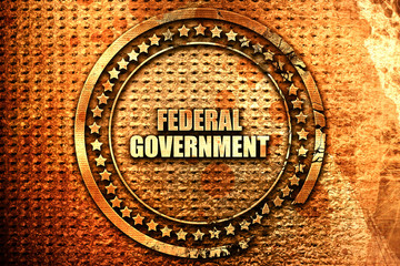 federal government, 3D rendering, text on metal