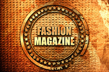 fashion magazine, 3D rendering, text on metal