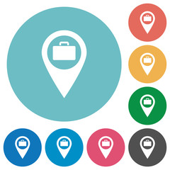 Fototapeta premium Baggage storage GPS map location flat round icons