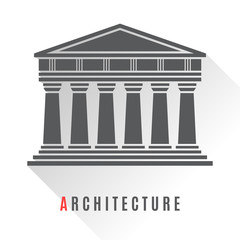 Obraz premium Architecture greek temple icon