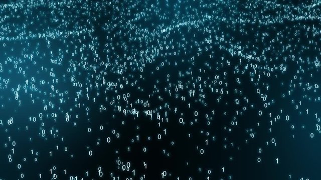 Bin&auml;re Zahlen Codes Bewegen sich im Raum