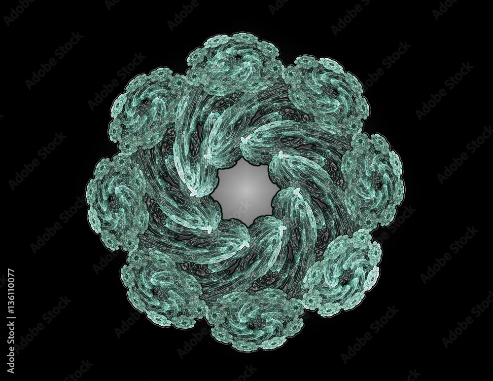 Poster lacy colorful clockwork pattern. digital fractal art design. abs