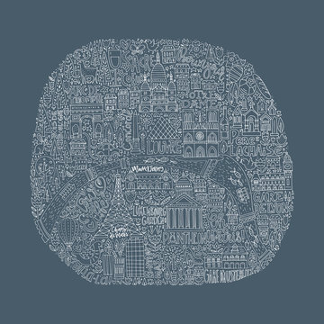Handdrawn Paris Map