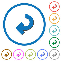 Return arrow icons with shadows and outlines