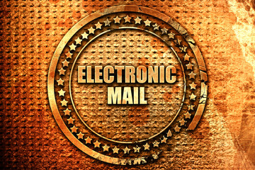 electronic mail, 3D rendering, text on metal