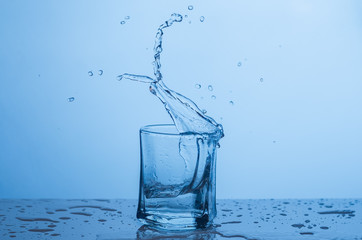 Water splash in a glass