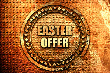 easter offer, 3D rendering, text on metal