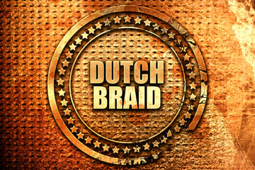 dutch braid, 3D rendering, text on metal