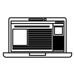 Obraz premium laptop computer with template isolated icon vector illustration design