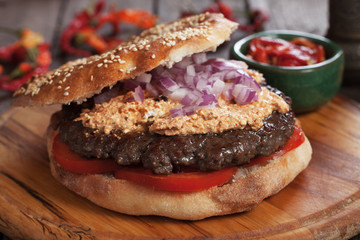 Serbian burger or pljeskavica