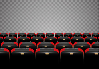 Cinema seats isolated on transparent background. Vector illustration.