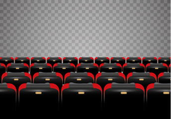Obraz premium Cinema seats isolated on transparent background. Vector illustration.