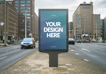 Outdoor Kiosk Advertisement Mockup 3