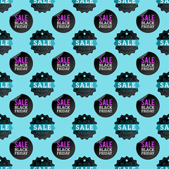 Sale percent discount black friday seamless pattern vector illustration.