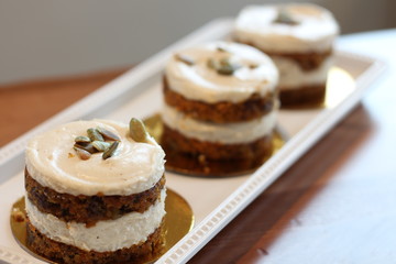 carrot cake, bakery, baked goods, pastry, sweets, miniature, dessert, valentines, day