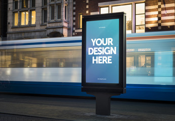 Outdoor Kiosk Advertisement Mockup 8