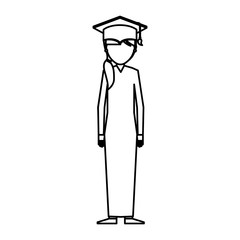 graduate woman avatar character vector illustration design