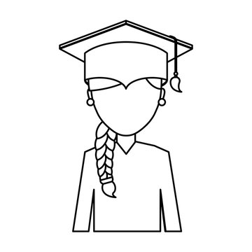 graduate woman avatar character vector illustration design
