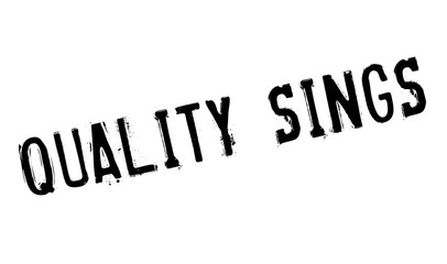 Quality Sings rubber stamp. Grunge design with dust scratches. Effects can be easily removed for a clean, crisp look. Color is easily changed.
