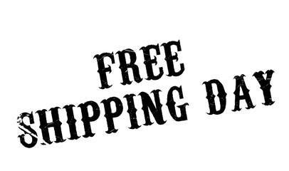 Free Shipping Day rubber stamp. Grunge design with dust scratches. Effects can be easily removed for a clean, crisp look. Color is easily changed.